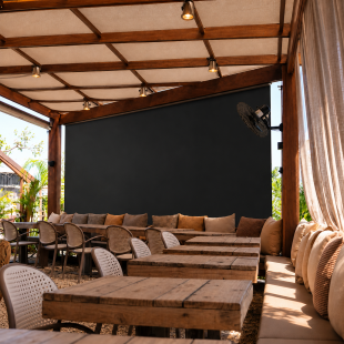 Toldo Vertical Lona PVC - Preta